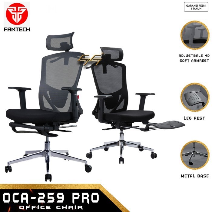 Rtg Kursi Kantor Jaring Dengan Sandaran Kaki Fantech OCA259S OCA 259S