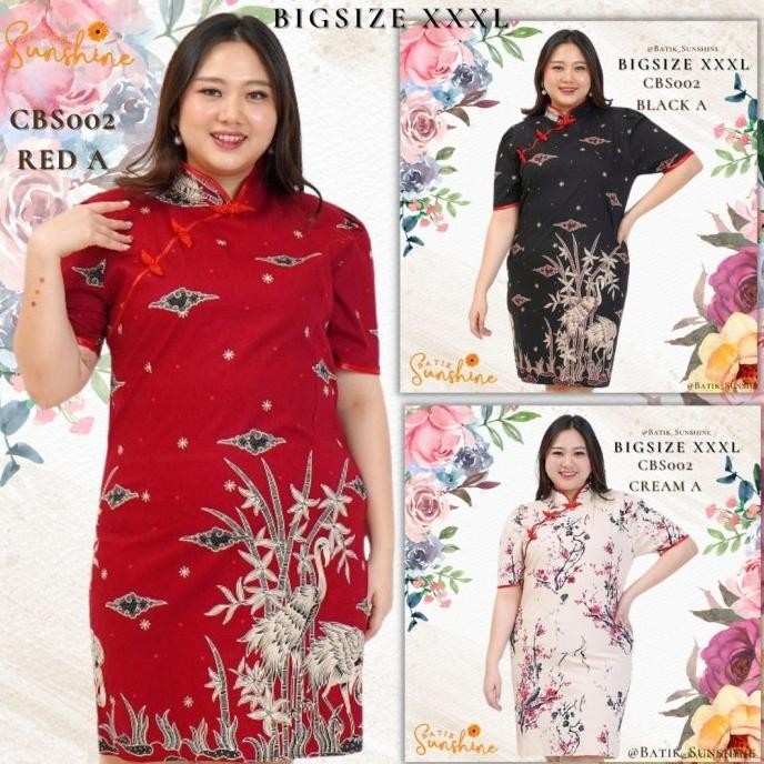 Cheongsam Sangjit Dress Batik Wanita size XXXL/Jumbo/Big Size CBS002(5