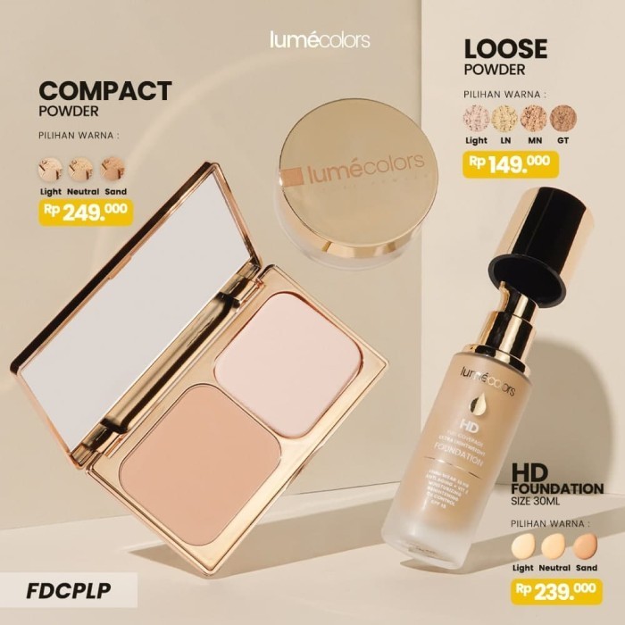 Paket Bundling Hemat Lumecolors Loose Powder Foundation Compact Powder