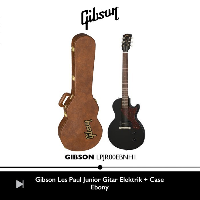Gibson Les Paul Junior Gitar Elektrik - Ebony + Case