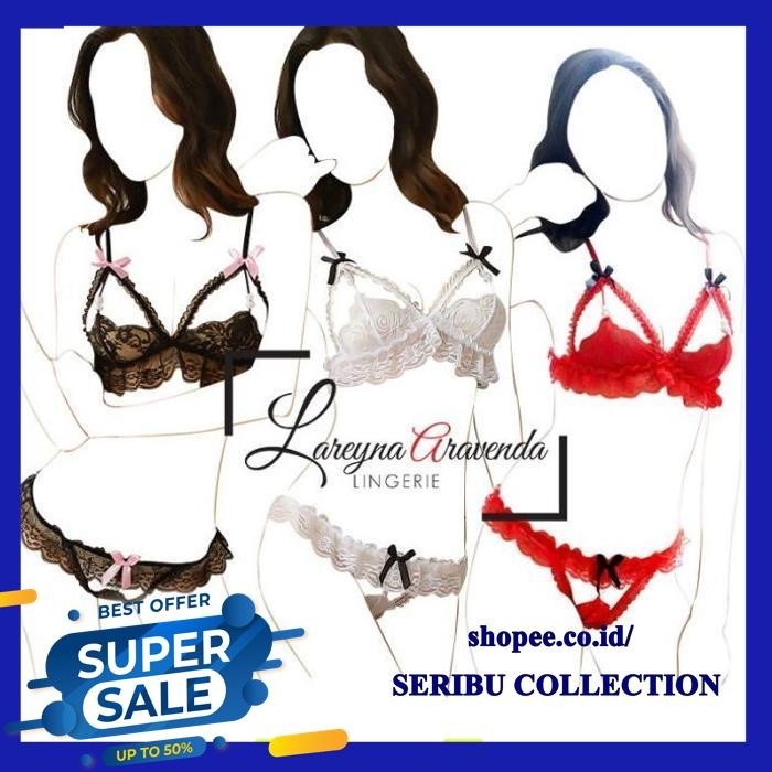 SET BRA + G STRING SEXY MODEL LACE PEARL OPEN CROTCH BEST PRODUCT