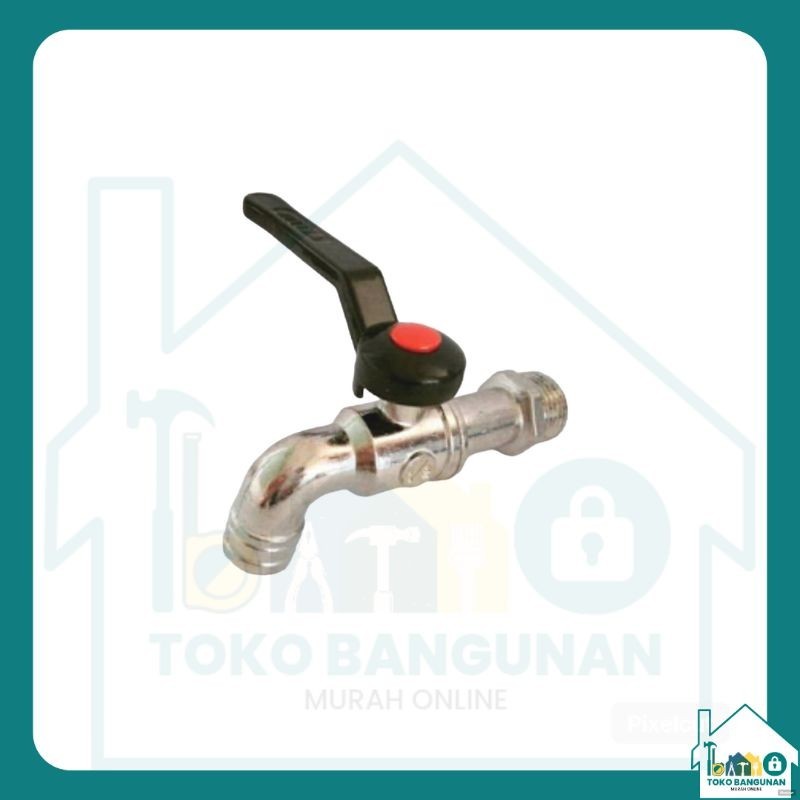 Kran Besi gagang hitam 1/2"