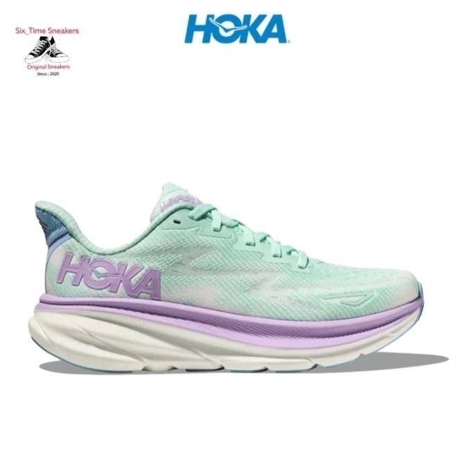 SEPATU HOKA CLIFTON 9 ORIGINAL WOMEN RUNNING SHOES TOSCA PURPLE  SEPATU WANITA SEPATU LARI SEPATU CE