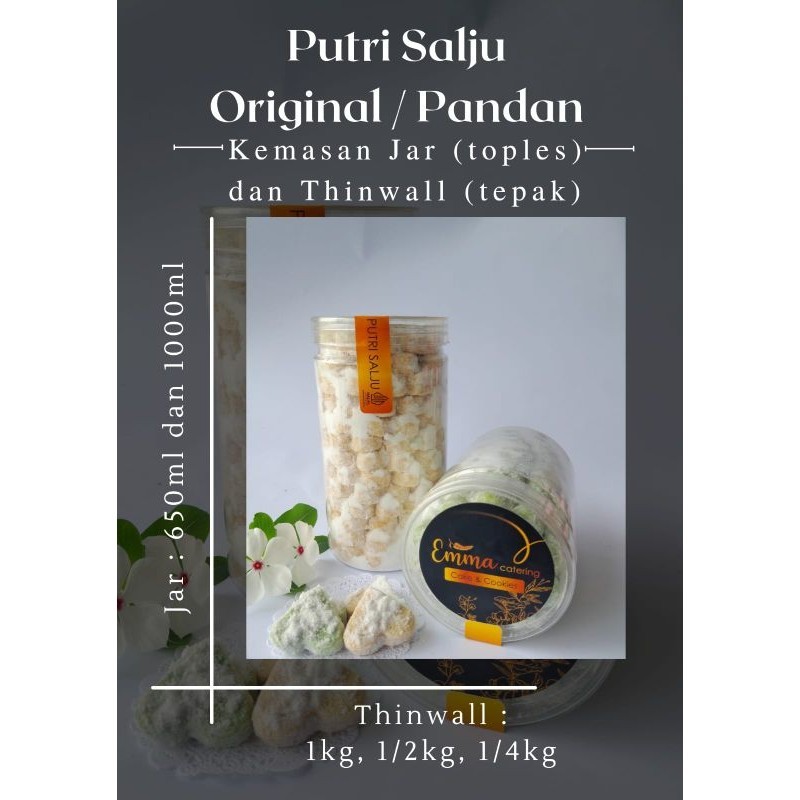 

PUTRI SALJU KEJU | ORIGINAL/PANDAN | KUE KERING HOMEMADE FRESH | TOPLES TABUNG 650ML | EMMA CATERING CAKE&COOKIES