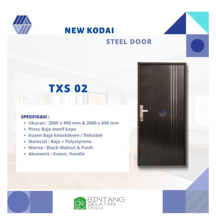 KODAI DOOR TXS 02/ PINTU BAJA RINGAN MOTIF KAYU LEBIH KUAT