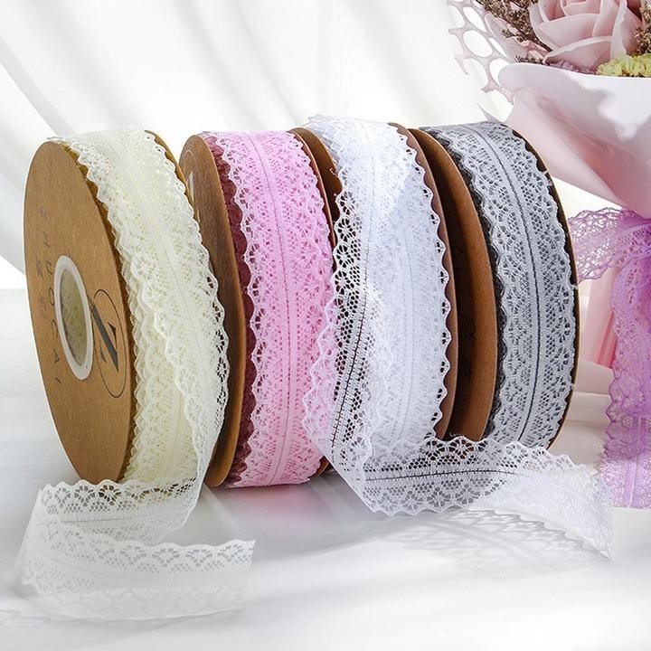 

BISA COD [1Rol 45Meter] Korean Pita Renda Lace Ribbon 3cm PITA RENDA LEBAR 3 CM / FLOWER WRAP RIBBON u-45
