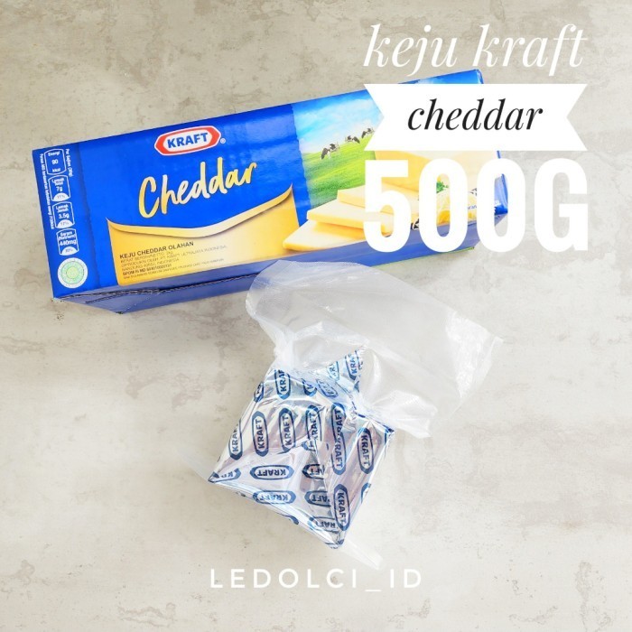 KRAFT CHEDDAR 500 G POTONGAN KEJU KRAFT CHEDDAR 500 G VACUUM