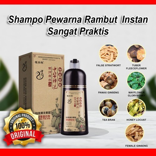Zhi Ran Mei Shampoo Herbal Pewarna Penghitam Rambut Uban ZhiRanMei