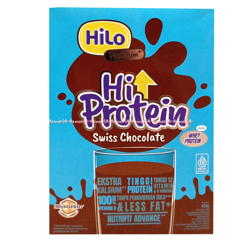 

HILO Platinum 420gr Hi Protein Swiss Chocolate Coklat Susu Hi-lo Swis Susu Tinggi Protein Kalsium Hailo Less Fat