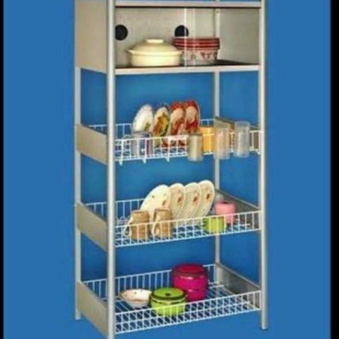 BARANG TERLARIS [ FREE ONGKIR ] RAK PIRING MASTER ALUMINIUM SUSUN 4 TOKOWINA67