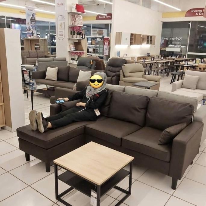 BARANG TERLARIS SOFA L BERBAHAN KULIT OSCAR SOFA SUDUT OSCAR SINTETIS GINASALSA30