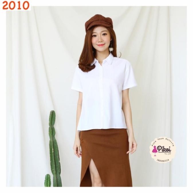 Kemeja Putih Lengan Pendek / Kemeja Wanita Uniqlo Hitam / Blouse Cewek Berkualitas