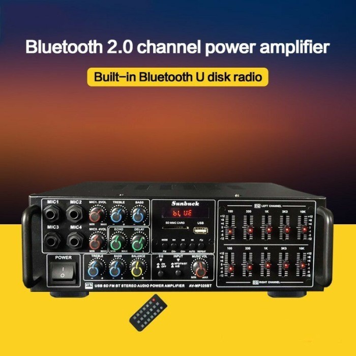 Amplifier Sunbuck Amplifier Power Audio Bluetooth Usb Radiofm Original