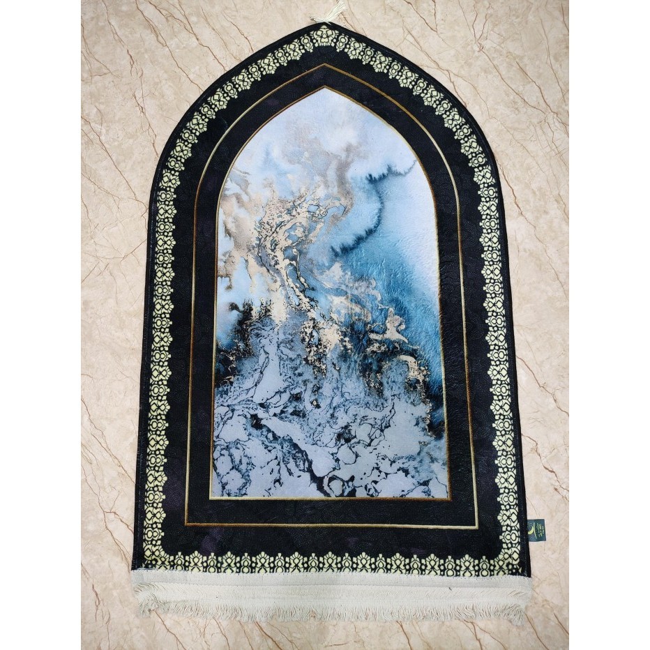 Sajadah Qubah Kubah C Turki Rumbai Putih Anti Slip Polos