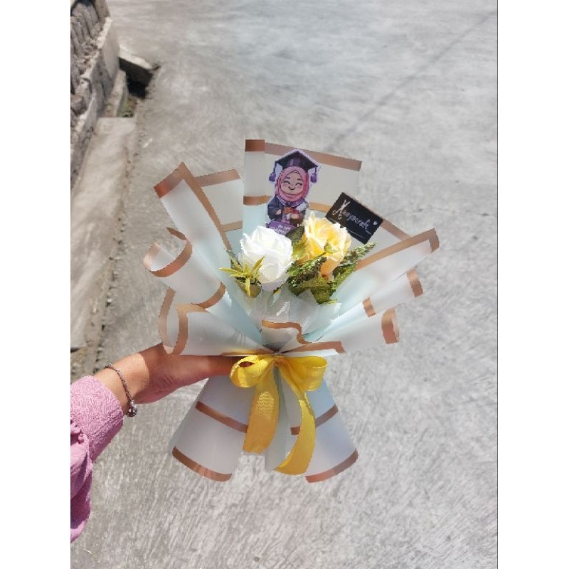 BUKET WISUDA ANAK TK SD KARTUN KARAKTER BUNGA PALSU