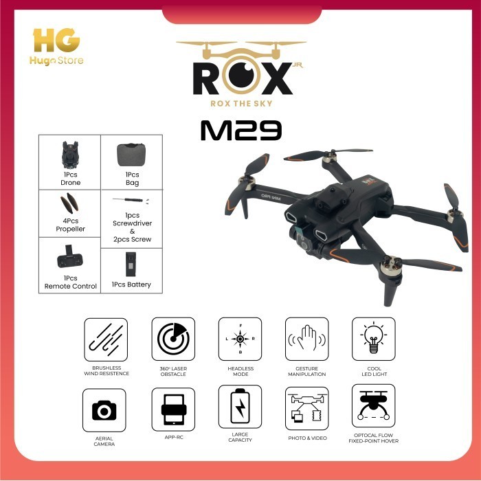 Rox M29 Mini Drone Hd Dual Camera Wifi Fpv