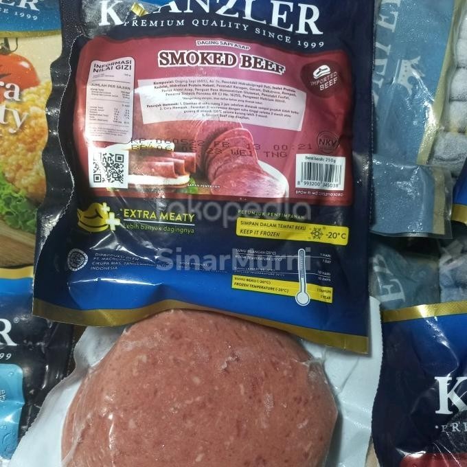 

cusss order] Kanzler Smoked Beef Daging Asap Smoked Beef kanzler Frozen food 250g