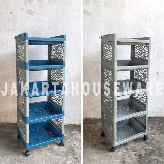 Rak Plastik Susun 5 + Roda
