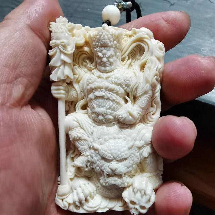 Mammoth Ivory Fortune Hand Carved God of Treasure God of Wealth Decoration Men and Women Lucky