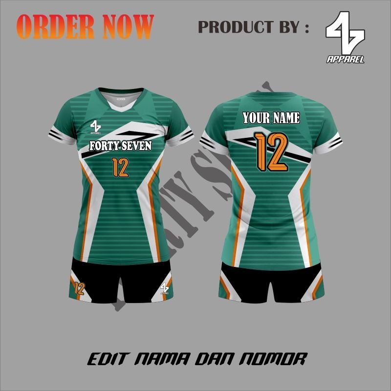Jersey Set Voli Wanita/Pria Full Printing