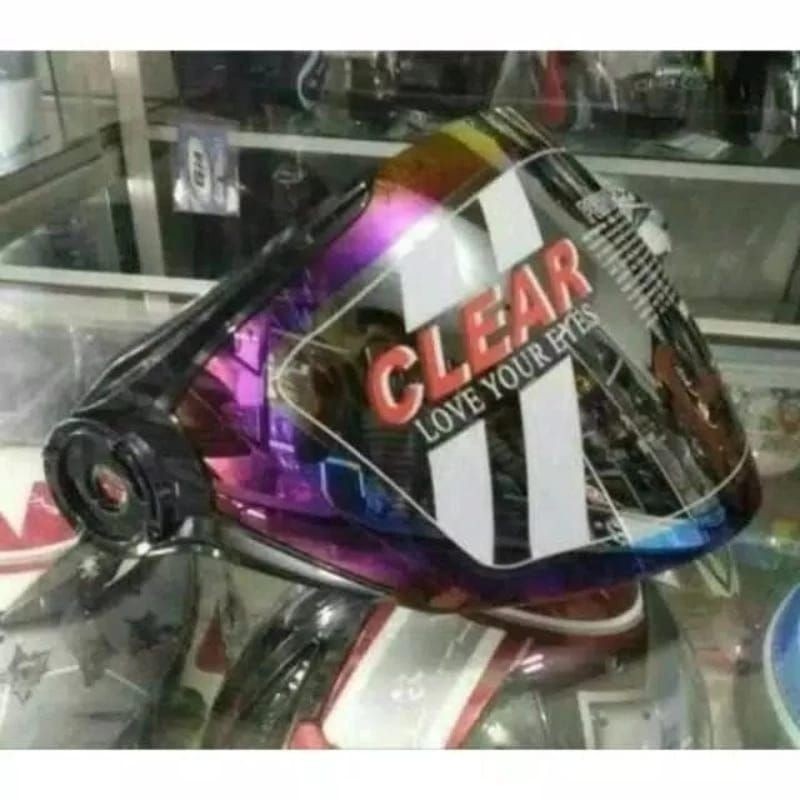Kaca Visor Helm NHK Gladiator Half Face Clear Bening Smoke Hitam Silver Rainbow Pelangi