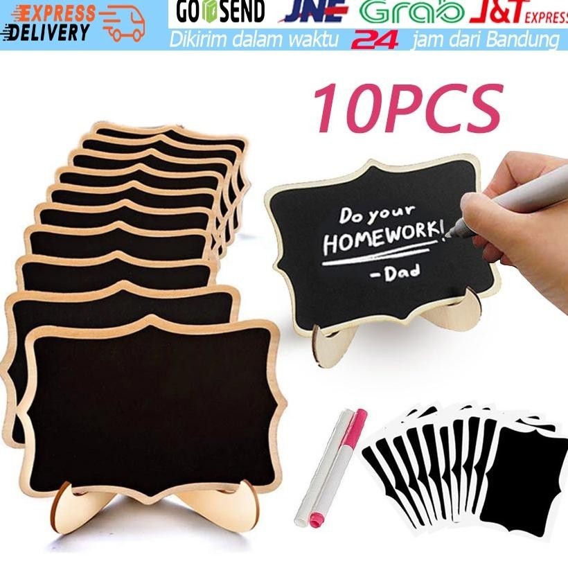 

TERLARIS SET 10PCS Papan Tulis Kapur Kecil / Mini Chalkboard / Papan Kapur Menu Cafe / Papan RESERVED an-6
