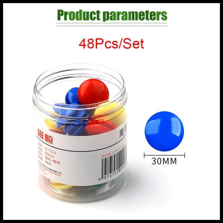 

TERBARU 48PCS MAGNET PAPAN TULIS 3CM PIN MAGNET MAGNETIC PIN WHITEBOARD 30MM !!!!