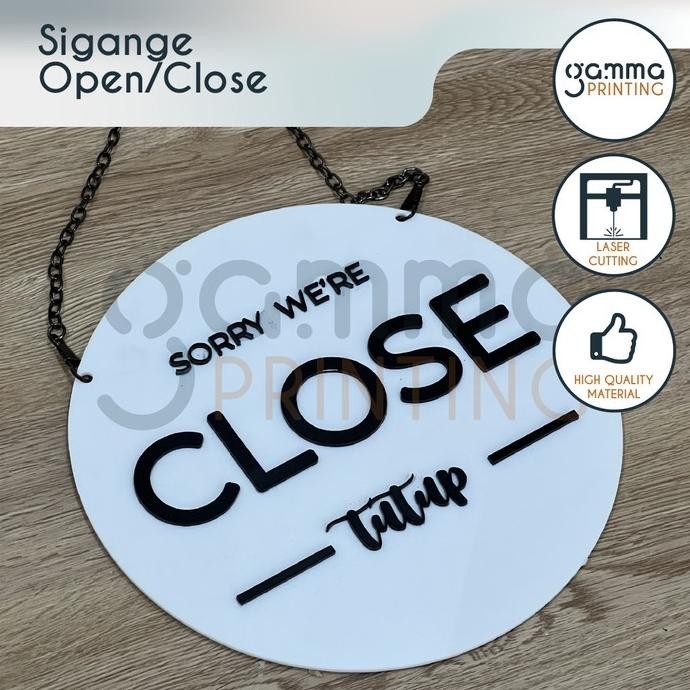 

BISA COD Acrylic Signage Open Close / Papan Akrilik Timbul Buka Tutup Sign Toko ad-77