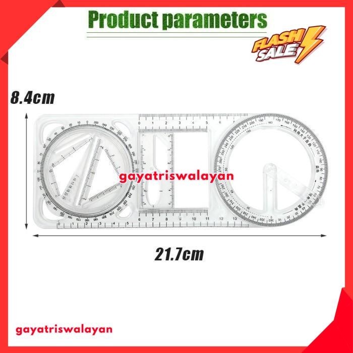

PENGGARIS BUSUR DERAJAT MULTIFUNGSI / MULTI FUNCTION GEOMETRIC RULER TERMURAH