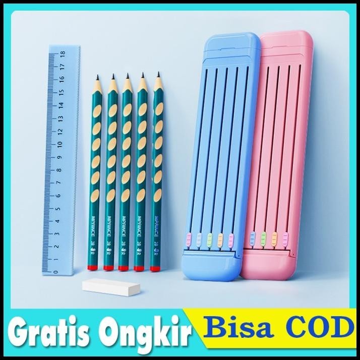 

HOT DEAL 8 IN 1 SET PENSIL PENGHAPUS PENGGARIS 2B ALAT TULIS SEKOLAH ANAK