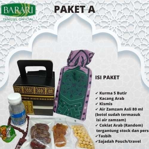 

Isi 75 Pcs Paket Oleh-Oleh Haji Dan Umroh Bentuk Ka'Bah Hampers