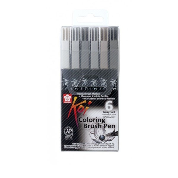 

Sakura Koi Coloring Brush Pen 6 Gray Set