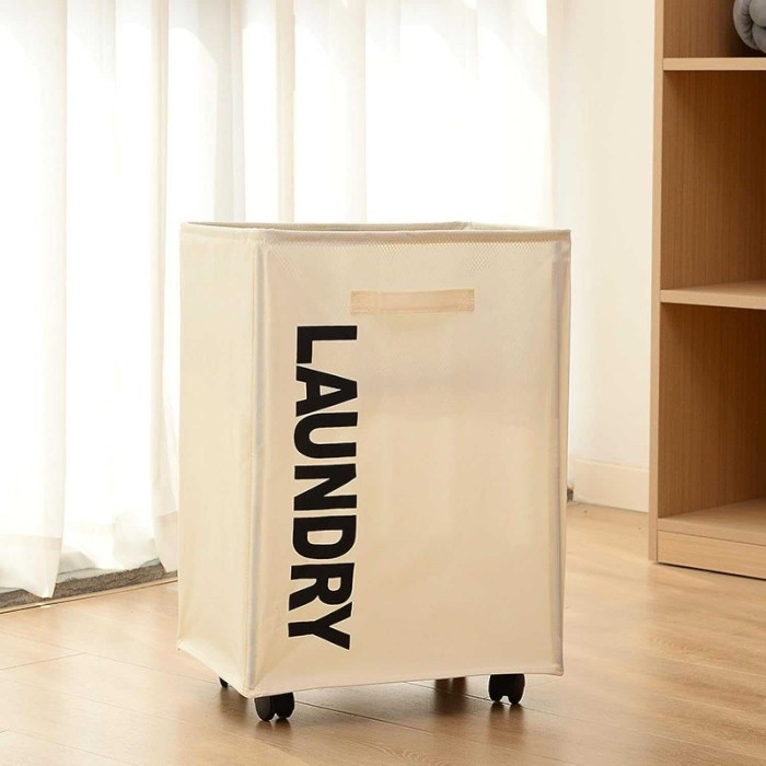 ,,,,,,,] ZEST Keranjang Baju Kotor Besar + Roda Laundry Bag Foldable 75L
