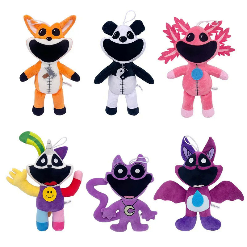 2024 Baru Tersenyum Critters Seri Permainan Mewah Monster Mainan Besar Mulut Ungu Kucing Mengerikan 