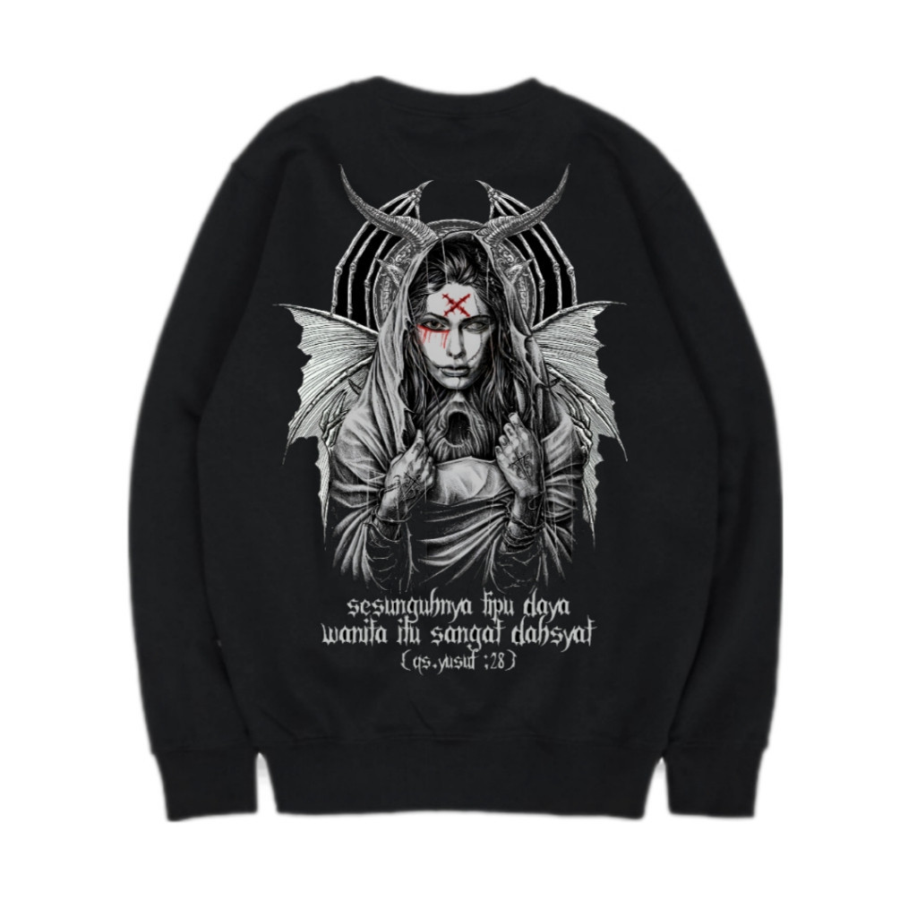 [NMDS COMPANY] PREMIUM CREWNECK Sparklinks Sweater Satanic Dark Quotes 8 Black Crewneck