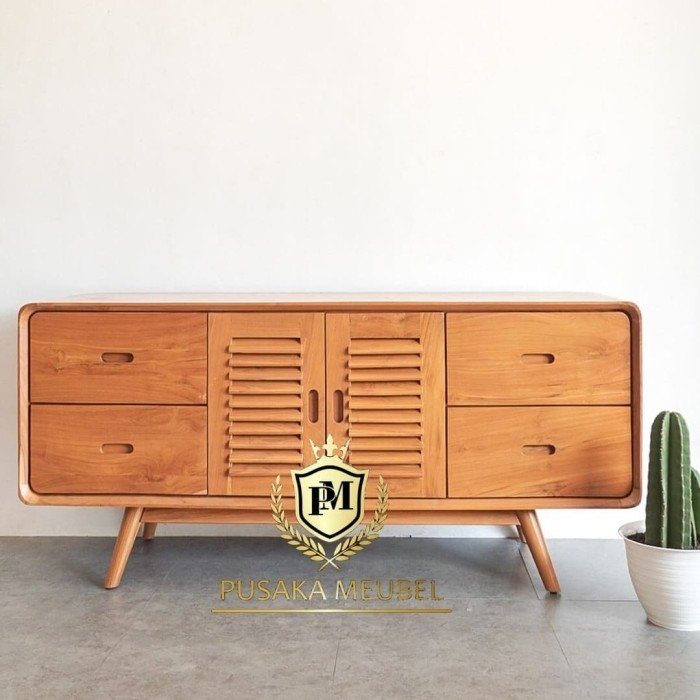 Meja Tv Retro Minimalis Jati, Bufet Tv Minimalis Jati, Nakas Tv jati