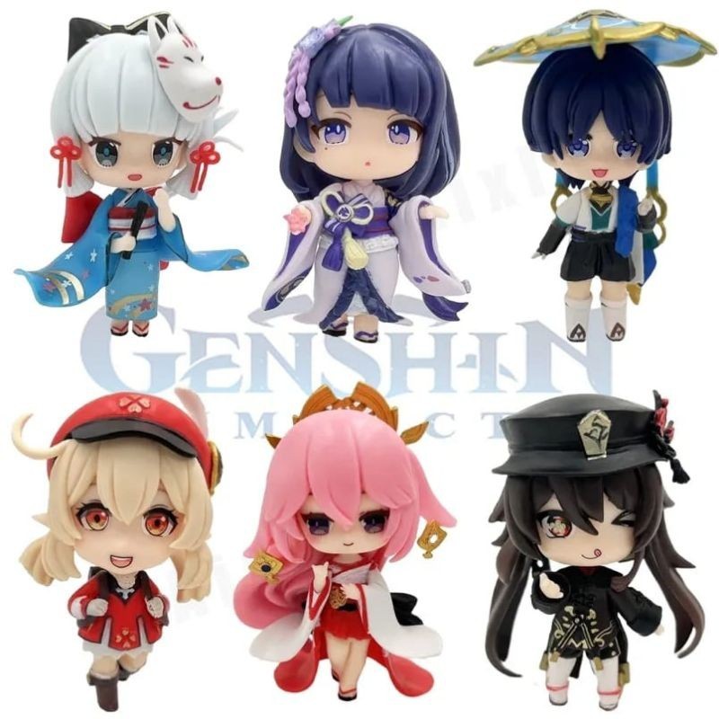 [BEST DEAL] genshin impact figure set 6 ayaka klee hu tao yae miko raiden shogun wanderer