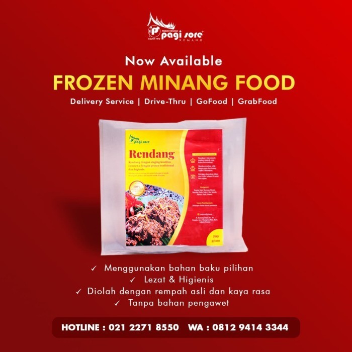 PRODUK TERBATAS Rendang Padang Frozen by Pagi Sore Kemang