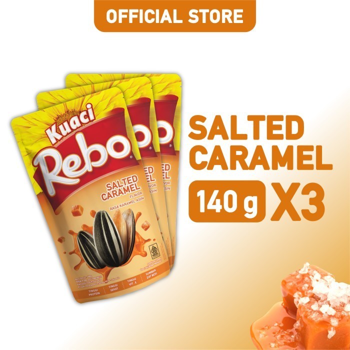 

LIMITED EDITION Rebo Kuaci Bundling 3 PCS - Varian Rasa Caramel 140 Gram