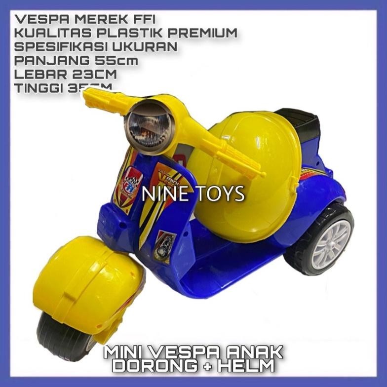 BDG Mainan Anak Perempuan Cowo Skuter Anak Sepeda Motor Vespa Cilik Vespa Dorong Mini Roda 3 Tiga TE