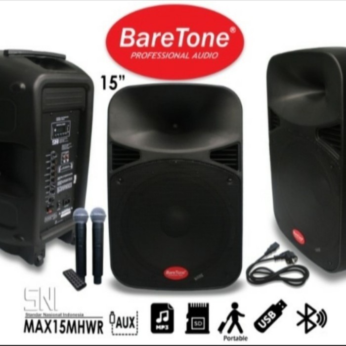 Speaker Portable Baretone Max15Mhwr / Max15-Mhwr - Original Garansi