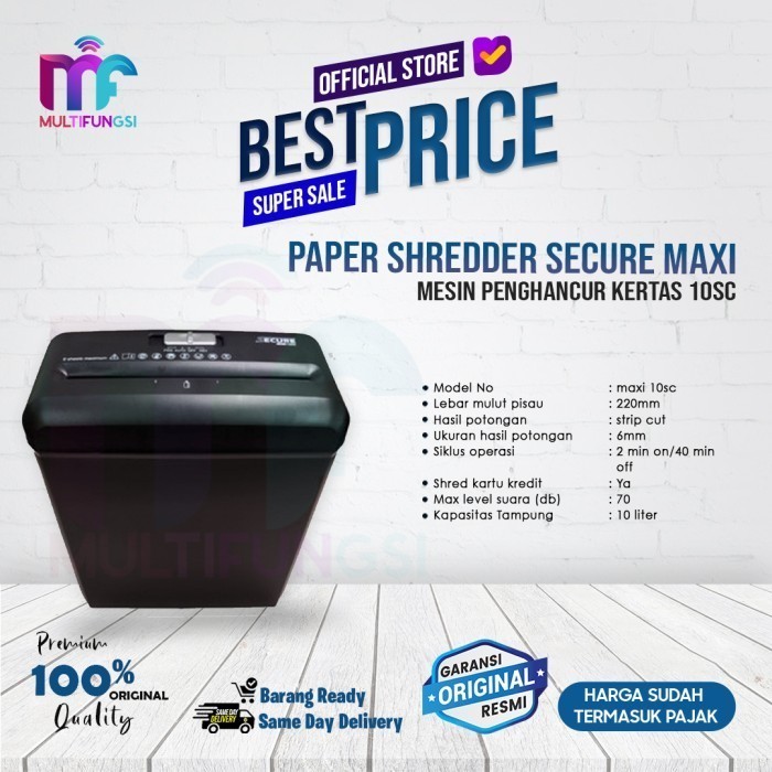 

PTR Secure Maxi 10SC Paper Shredder Mesin Penghancur Kertas