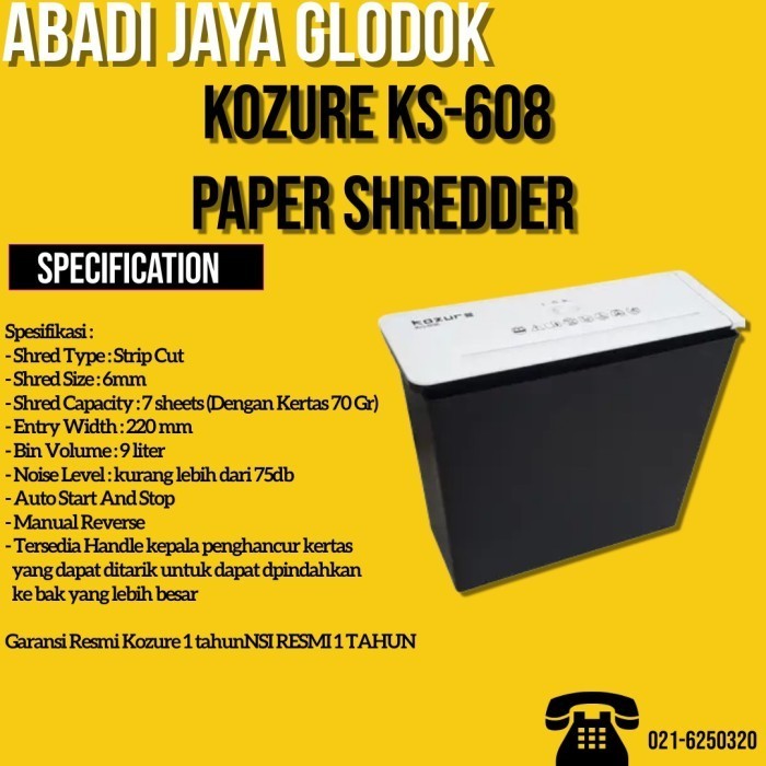 

KOZURE KS-608 PAPER SHREDDER