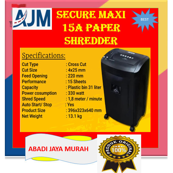 

SECURE MAXI 15 A PAPER SHEREDDER
