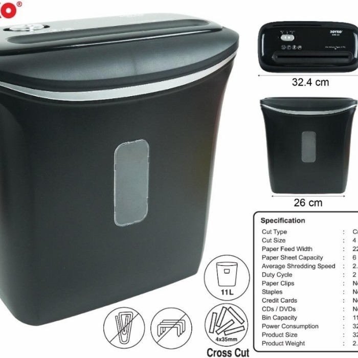 

JOYKO SDH-02 Cross Cut Paper Shredder / Mesin Penghancur Kertas SDH02