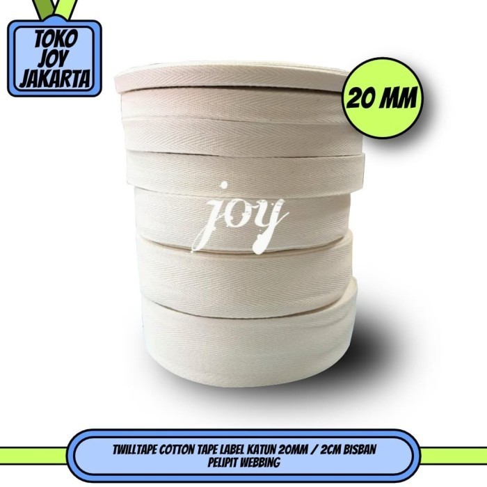 

Twilltape Cotton Tape Label Katun 20mm / 2cm Bisban Pelipit Webbing