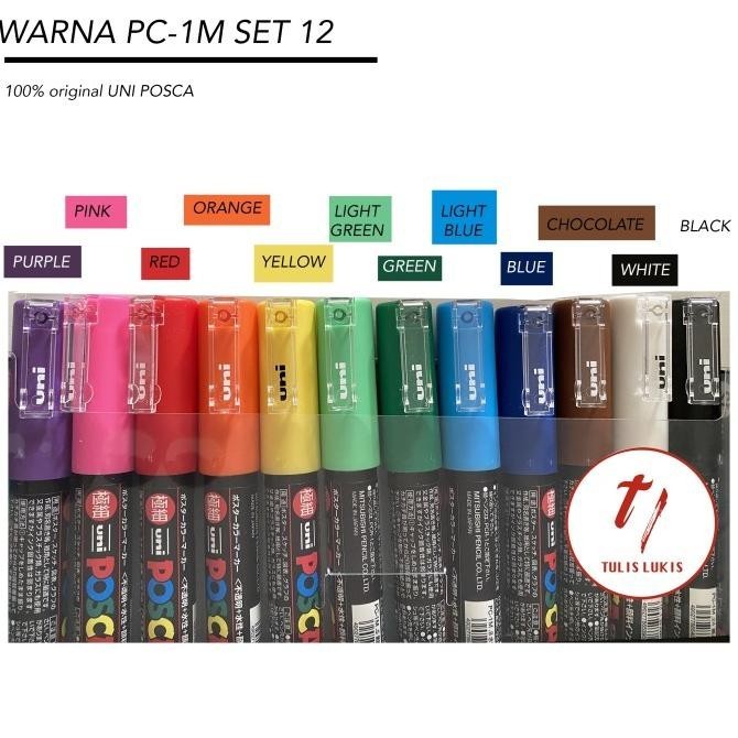 

Uni Posca Pc-1M 12 Color Set (Tip 0.7Mm)
