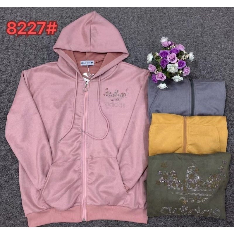 LIFESTYLE PREMIUM HOODIE Jaket Suede Import Wanita Fashion XL Besar Mojo dan Coco Angel