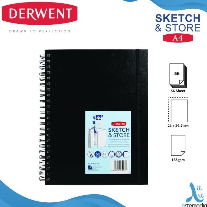 

Buku Sketsa Derwent A4 Sketch & Store Hard Cover Wire Bound Sketchbook