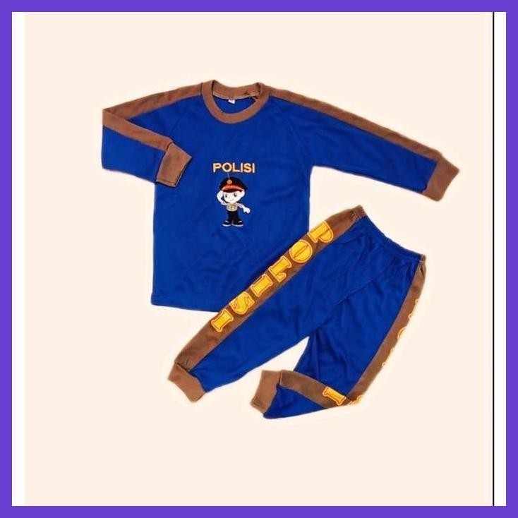 New Promo Stelan Kaos Baju Polisi Tentara Anak 1 2 3 4 5 6 7 8 Tahun Training Piyama Anak Loreng Arm